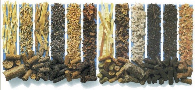 Eine Vielzahl von Materialien kann als Rohstoff für die Herstellung von Pellets verwendet werden.