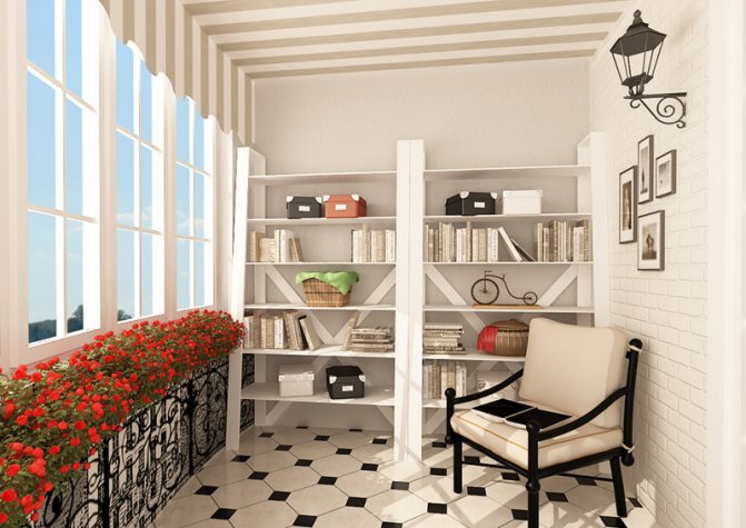 Option d'intérieur sur un balcon français