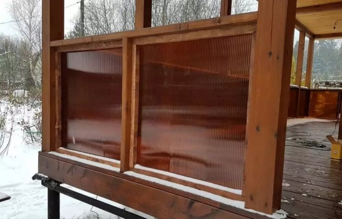 Véranda doublée de polycarbonate