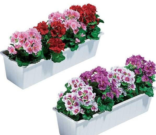 Décoration florale extérieure de fenêtres en plastique, décoration de rebord de fenêtre