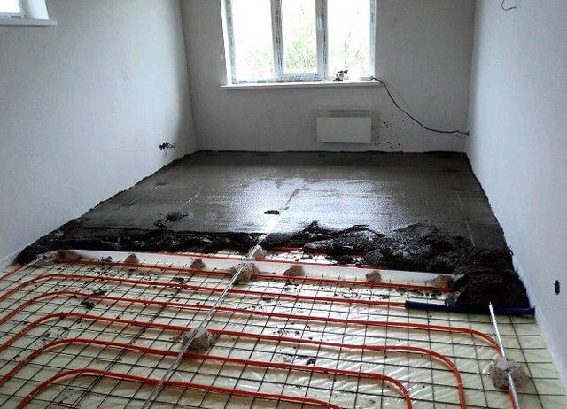 espessura da betonilha do piso de água quente acima do tubo