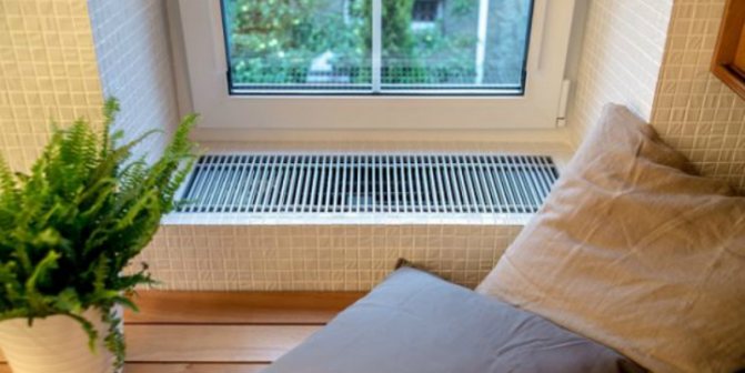 convecteur de chauffage intégré, appui de fenêtre