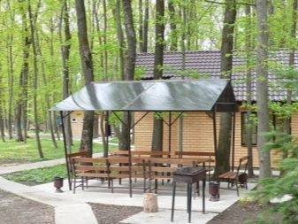 Parapluie d'échappement au-dessus du barbecue