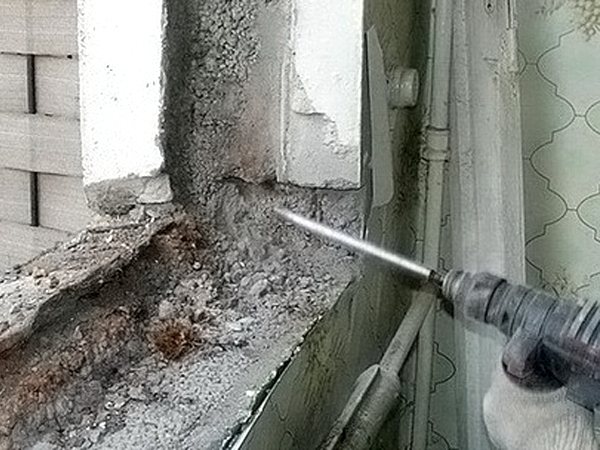 Nettoyage de l'ouverture du balcon